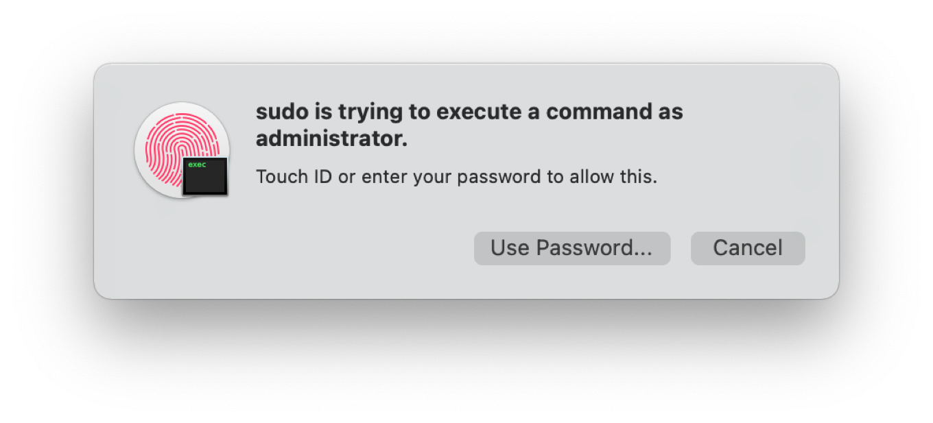 [MacOS] 使用 TouchID 替換 CLI sudo password